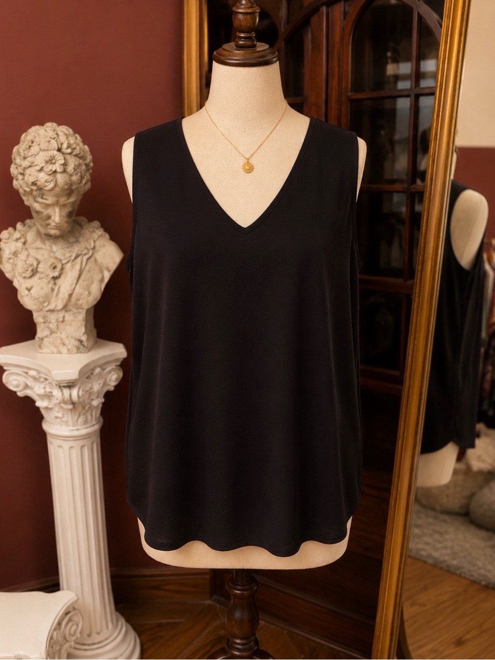 Talbots Black V-Neck Sleeveless Camisole